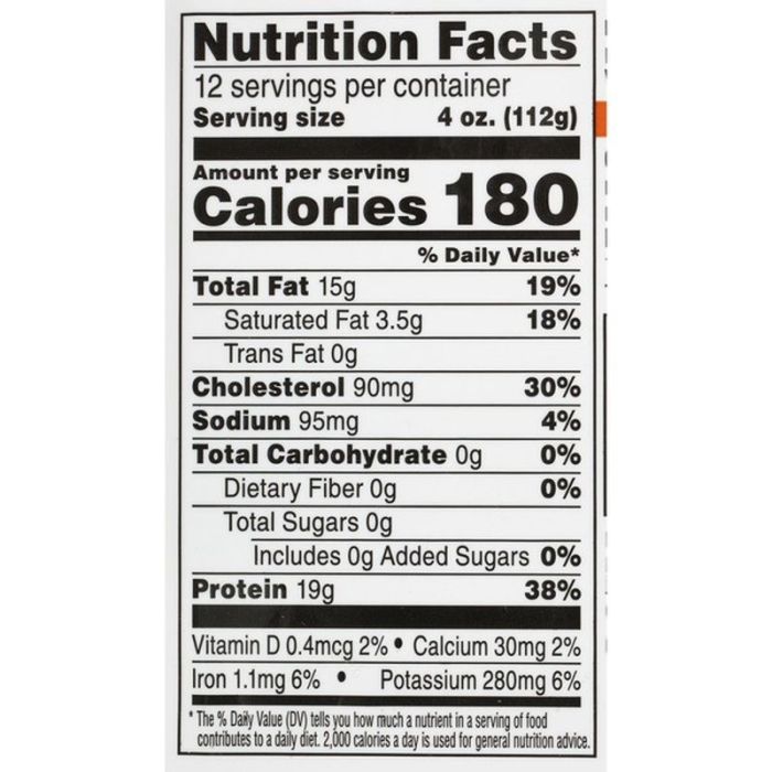 Nutrition facts ground turkey 85 15